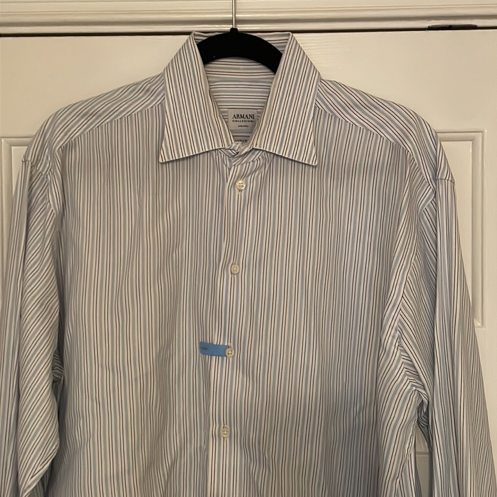 Armani Collezioni Blue & White Striped Shirt